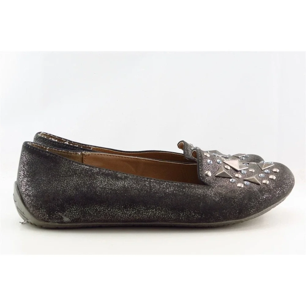 Kenneth Cole Reaction Loafers Silver Fabric Women Shoes Size‎ 7 Medium